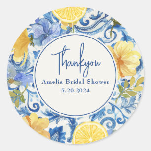 Sticker Rond Citron fruit de citrus Pincée principale douche de