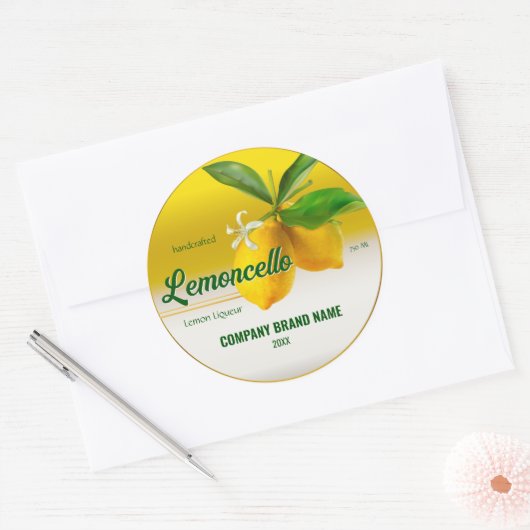 Sticker Rond Citron Fruit Lemoncello (Enveloppe)