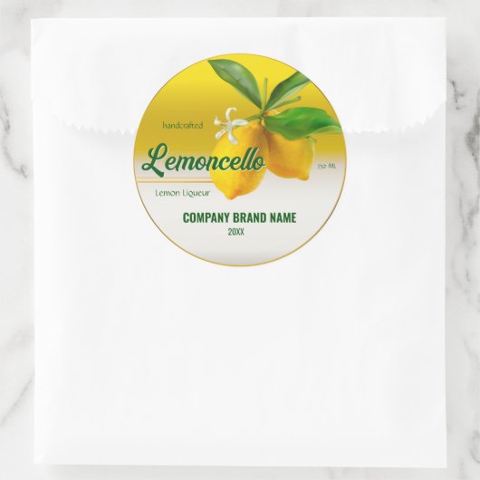 Sticker Rond Citron Fruit Lemoncello (Sac)