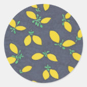 Sticker Rond Citron gouttes de nourriture Motif d'art (Devant)