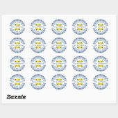 Sticker Rond Citron Italien Carrelage bleu Mariage Adresse de r (Feuille)