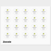 Sticker Rond Citron jaune Mariage moderne (Feuille)