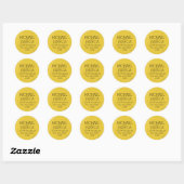 Sticker Rond Citron jaune Nom et adresse personnalisés (Feuille)