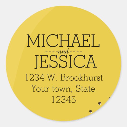 Sticker Rond Citron jaune Nom et adresse personnalisés (Devant)