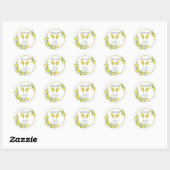Sticker Rond citron limoncello aquarelle cocktails mariage  (Feuille)