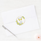 Sticker Rond citron limoncello aquarelle cocktails mariage  (Enveloppe)