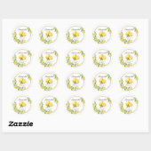 Sticker Rond citron limoncello aquarelle mariage été (Feuille)