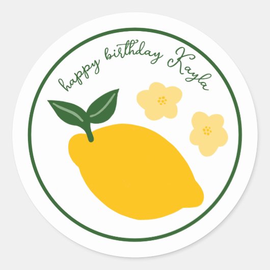 Sticker Rond Citron Limoncello Citron PERSONNALISÉ Anniversaire (Devant)