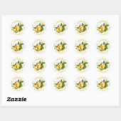 Sticker Rond Citron Limoncello Fruit Botanique (Feuille)