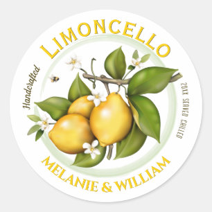 Sticker Rond Citron Limoncello Fruit Botanique