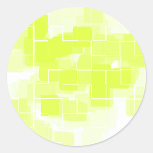 Sticker Rond "Citron meringue" Art géométrique