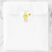 Sticker Rond Citron mignonne et logo étoile Merci (Sac)