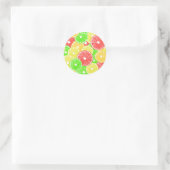 Sticker Rond Citron, orange, pamplemousse et tranches de citron (Sac)
