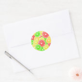 Sticker Rond Citron, orange, pamplemousse et tranches de citron (Enveloppe)