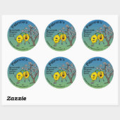 Sticker Rond Citron Pals Drôle Cartoon Preserve Curd et plus (Feuille)