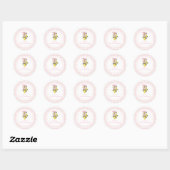 Sticker Rond Citron Pink Bow preppy Coquette 1er anniversaire (Feuille)