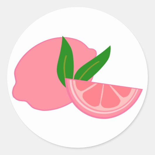 Sticker Rond Citron rose mignon (Devant)