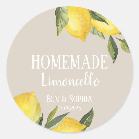 Sticker Rond Citron Rustique Moderne Limoncello Maison (Devant)