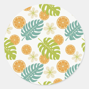Sticker Rond Citron Tropical