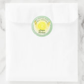 Sticker Rond Citron verbena savon personnalisé fait main (Sac)
