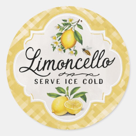 Sticker Rond Citron vintage (Devant)