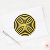 Sticker Rond Citron Zest Jaune & Black Spiral Customisé Blanc (Enveloppe)