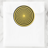 Sticker Rond Citron Zest Jaune & Black Spiral Customisé Blanc (Sac)
