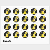 Sticker Rond Citronade de sourire mignon (Feuille)