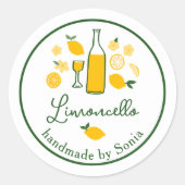 Sticker Rond Citronnade au Limoncello Citron Artisanal Fait Mai (Devant)