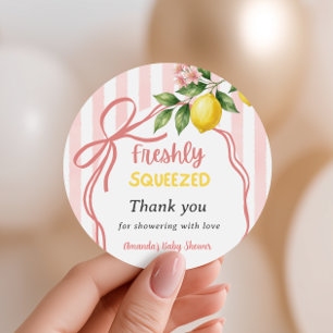 Sticker Rond Citronnade fraîchement pressée Arc-en-ciel Baby Sh