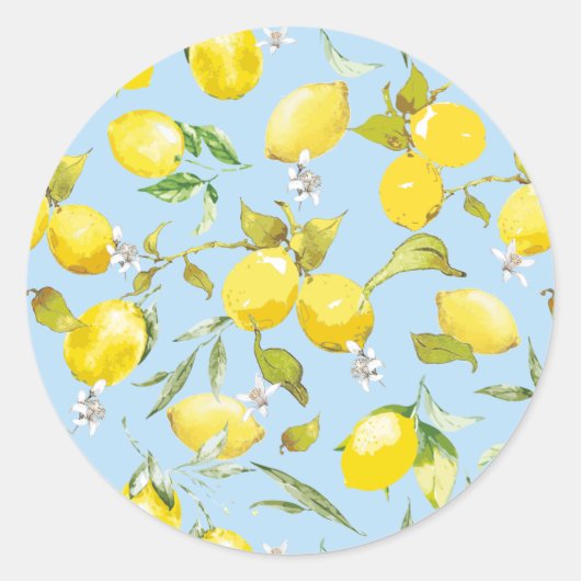 Sticker Rond citrons aquarelle 4 (Devant)