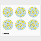 Sticker Rond citrons aquarelle 4 (Feuille)