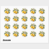 Sticker Rond Citrons aquarelle italiens (Feuille)