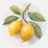 Sticker Rond Citrons aquarelle italiens (Devant)