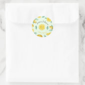 Sticker Rond citrons aquarelle personnalisables (Sac)