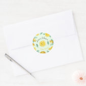 Sticker Rond citrons aquarelle personnalisables (Enveloppe)
