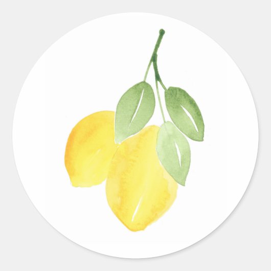 Sticker Rond Citrons aquarelles (Devant)