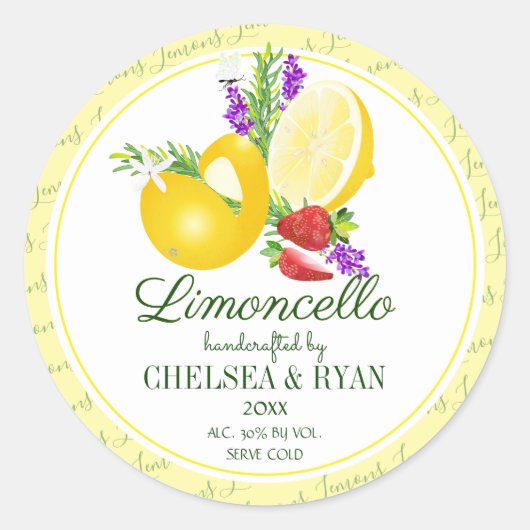 Sticker Rond Citrons au Limoncello (Devant)