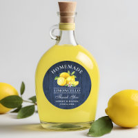 Citrons Bleu Bois Mariage Merci Limoncello