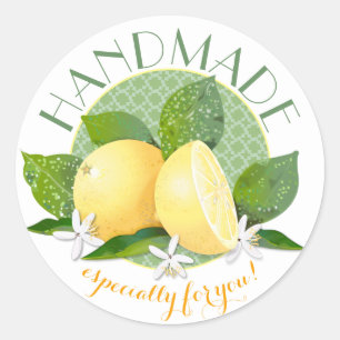 Sticker Rond Citrons Citrus Fruit Cantine Cadeau Vacances
