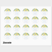 Sticker Rond Citrons Citrus Pale Blue Boy Baby shower Merci (Feuille)