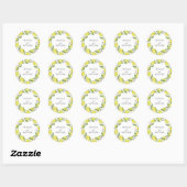 Sticker Rond Citrons d'été Mariage (Feuille)