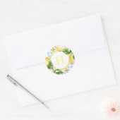 Sticker Rond Citrons d'été sicilien Mariage Multiusage (Enveloppe)