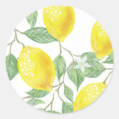 Sticker Rond Citrons et Feuilles (Devant)