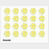 Sticker Rond Citrons et motif feuille (Feuille)
