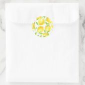 Sticker Rond Citrons et motif feuille (Sac)