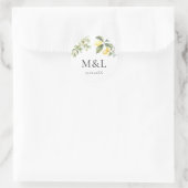 Sticker Rond Citrons et olives Enveloppe Mariage de la nature (Sac)