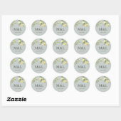 Sticker Rond Citrons et olives Enveloppe Mariage de la nature (Feuille)
