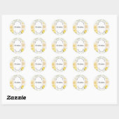 Sticker Rond Citrons et Roses Adresse de retour (Feuille)