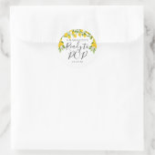 Sticker Rond Citrons Fleur de verdure Prêt au Baby shower POP (Sac)